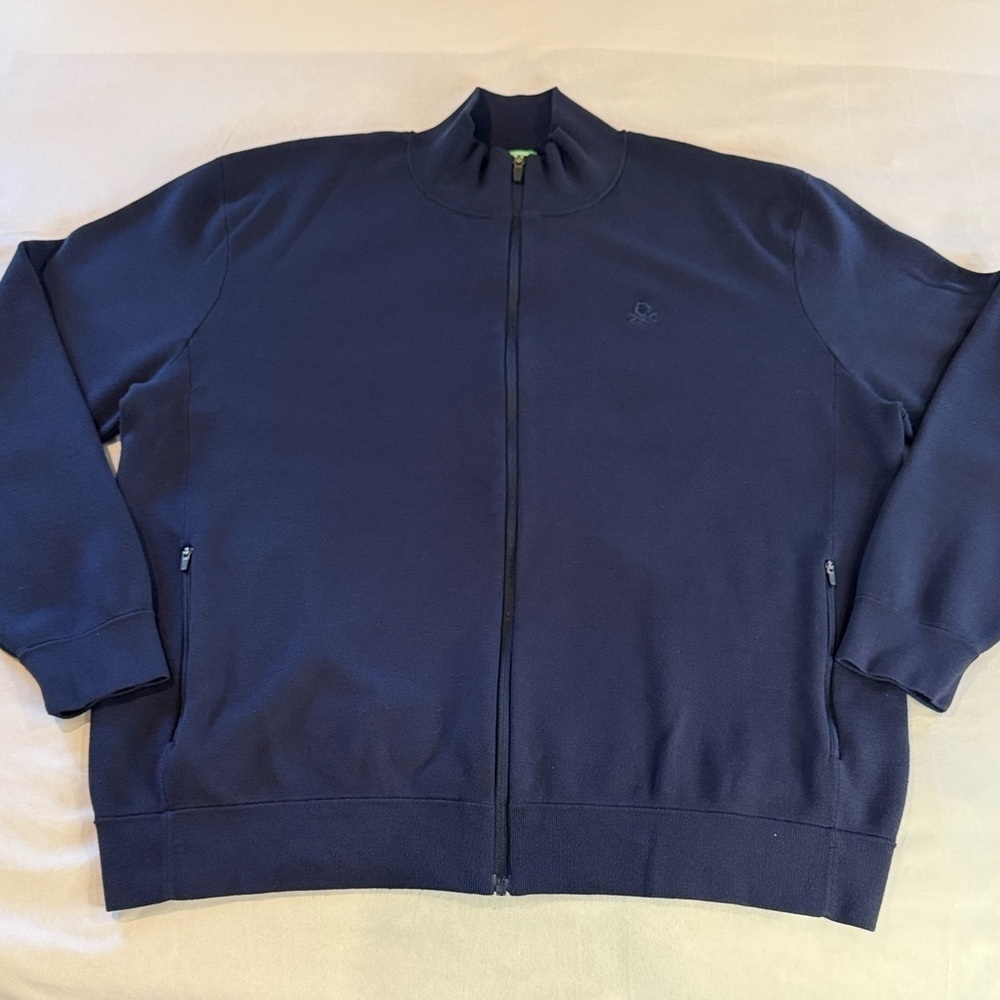 United Colors of Benetton Full Zip Jacket Blue Sweater Cardigan Men’s XXL